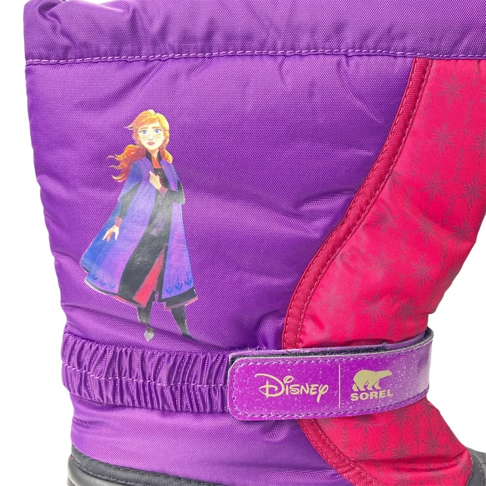 Sorel Disney rain boots toddler Waterproof Little Youth Flurry Frozen 2 PURPLE, - Picture 11 of 13